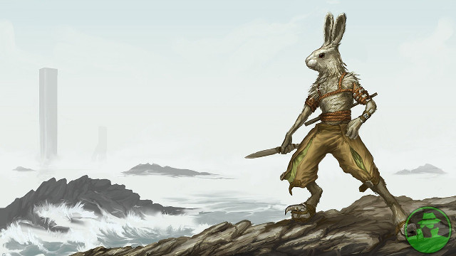 Rabbit rock green object water free wallpaper - medium preview image