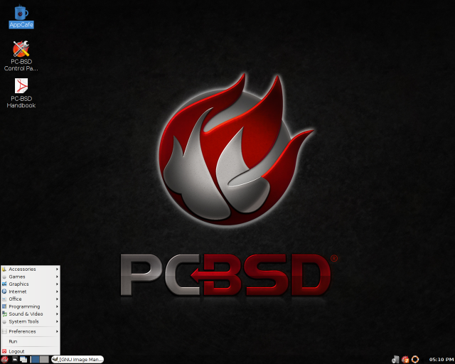 Computer screen logo red flame free wallpaper - medium preview image