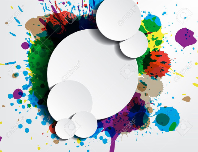 White paper paint splatters circles free wallpaper - medium preview image