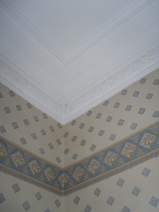 Decorative ceiling pattern white fan free wallpaper - medium preview image