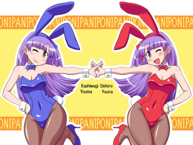 Anime girls purple hair bunny #2 free wallpaper for desktop - medium preview image
