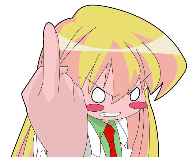 Cartoon girl blonde hair peace free wallpaper - medium preview image