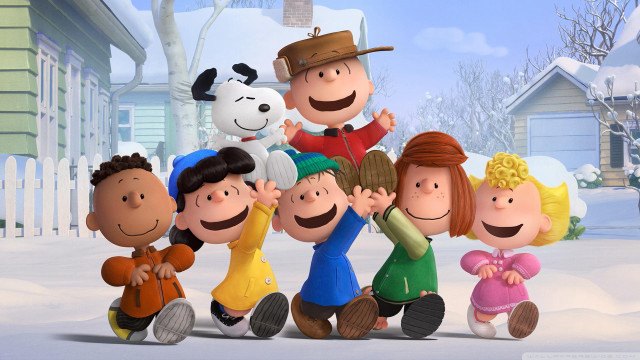 Cartoon characters snow house dog free wallpaper - medium preview image