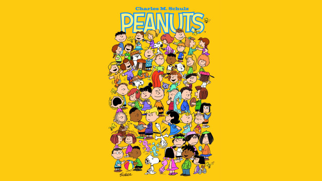 Cartoon people standing together peanuts free wallpaper - medium preview image