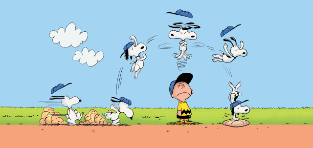 Cartoon man baseball bat dog #2 free wallpaper - medium preview image