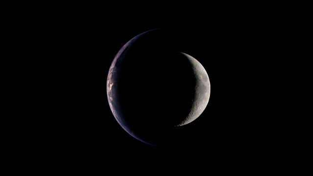 Crescent moon dark sky black #2 free wallpaper - medium preview image