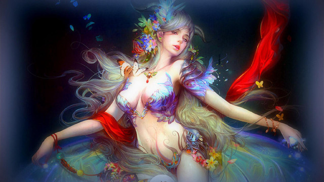 Woman butterfly body head beautiful free wallpaper - medium preview image