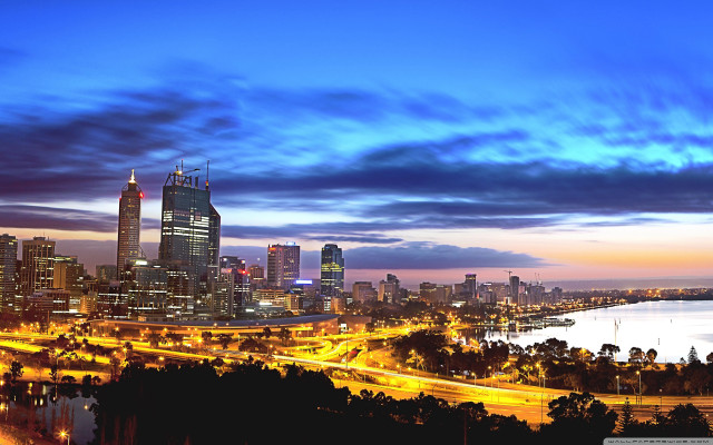 City skyline river bridge night #2 free wallpaper - medium preview image