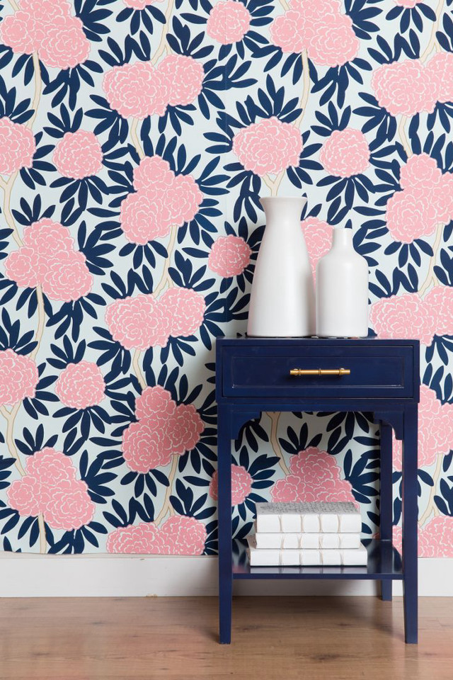 Blue table vases wall flower free wallpaper - medium preview image
