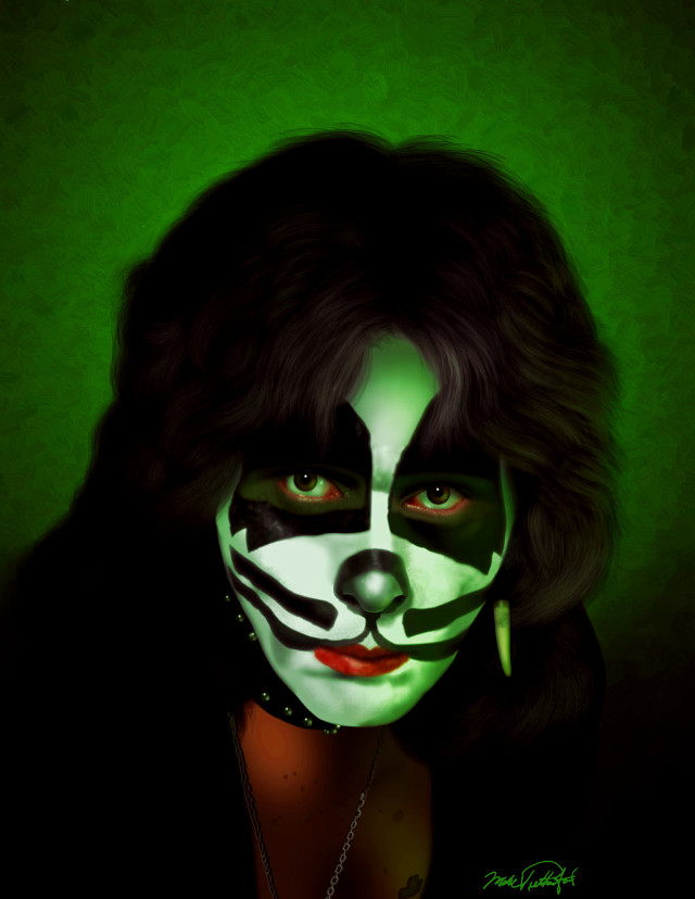 Woman green black face paint free wallpaper - medium preview image