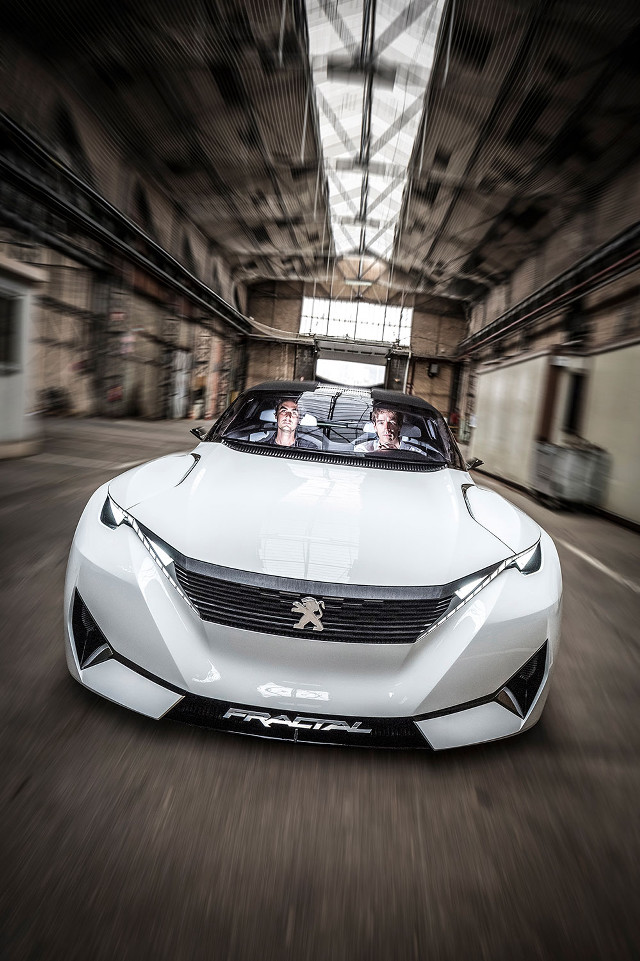 White sports car tunnel driver free wallpaper - medium preview image