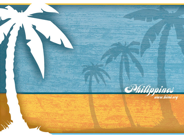 Palm beach blue yellow white free wallpaper - medium preview image