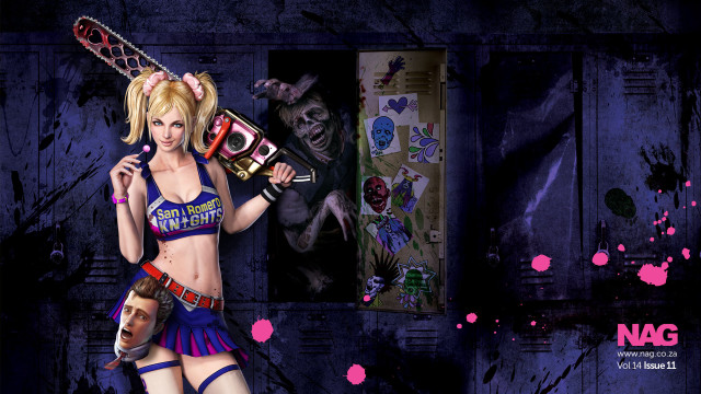 Woman bikini chainsaw cellphone zombie free wallpaper - medium preview image