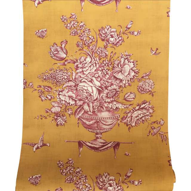 Yellow pink floral print scarf free wallpaper - medium preview image