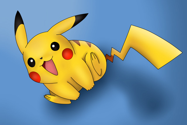 Cartoon pikachu running yellow arrow free wallpaper - medium preview image