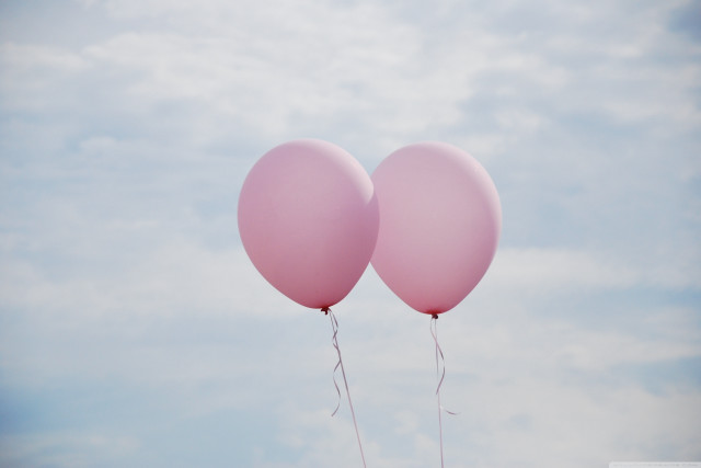 Pink balloons floating sky background free wallpaper - medium preview image