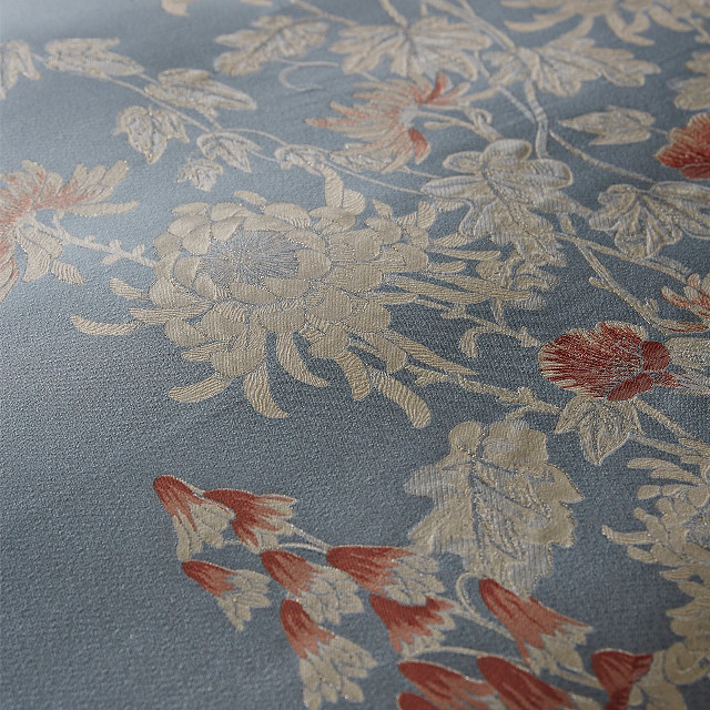 Blue red floral pattern bedsheet free wallpaper - medium preview image