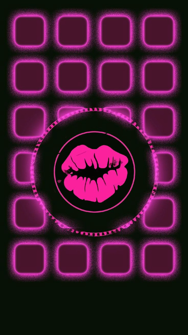 Pink lipstick black background squares free wallpaper - medium preview image