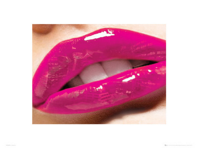 Womans lips bright pink lipstick free wallpaper - medium preview image