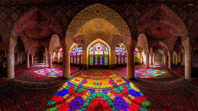 Colorful room large window carpet free wallpaper - medium preview image