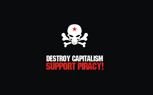 Skull crossbones destroy capitalism support free wallpaper - medium preview image