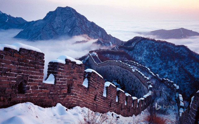Snow covered wall mountains clouds free wallpaper - medium preview image