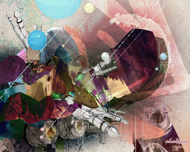 Colorful motorcycle digital painting blue free wallpaper - medium preview image