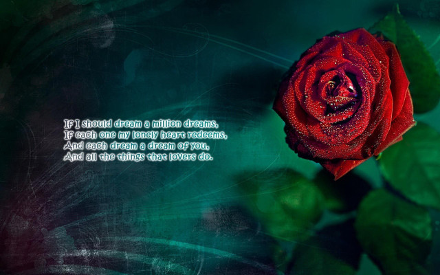 Red rose quote green background free wallpaper - medium preview image