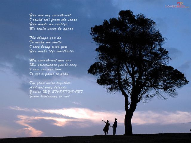 Couple tree poem cloudy day free wallpaper - medium preview image