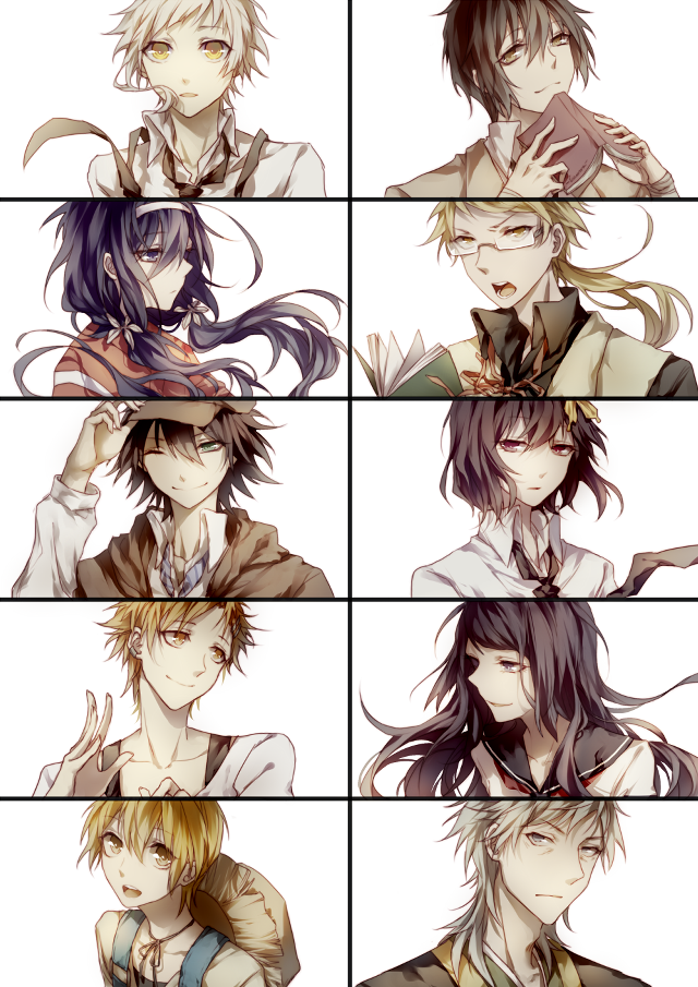 Anime characters expressions faces hair free wallpaper - medium preview image