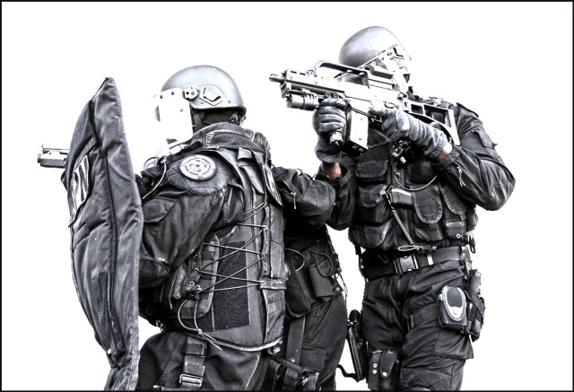 Military gear action flag blackwhite free wallpaper - medium preview image