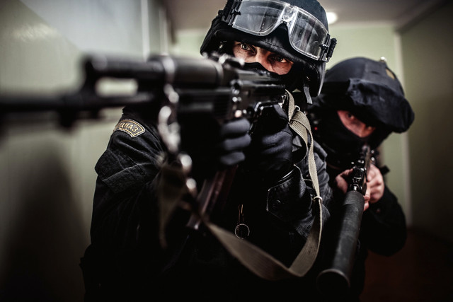 Man black jacket gun man free wallpaper - medium preview image