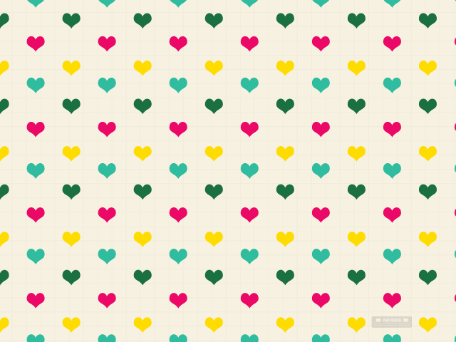 Hearts pattern white background green free wallpaper - medium preview image