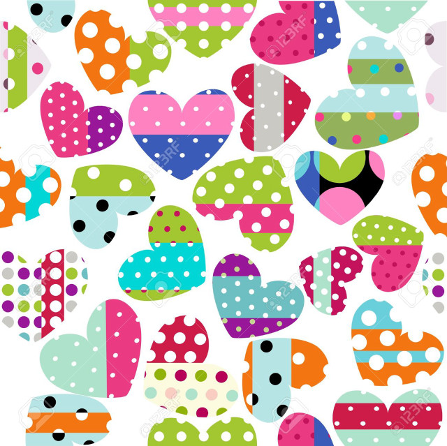 Colorful heart pattern polka dots free wallpaper - medium preview image
