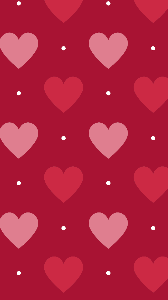 Red background hearts dots pattern free wallpaper - medium preview image