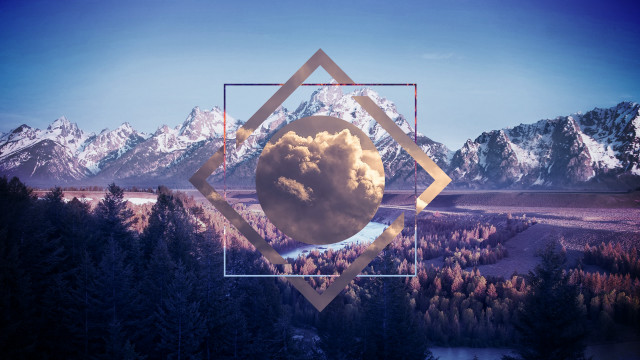 Mountain range cloud triangle middle free wallpaper - medium preview image