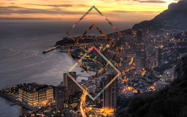 City mountain colorful triangle background free wallpaper - medium preview image
