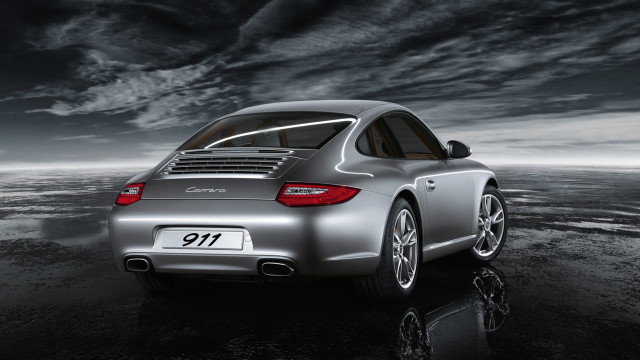 Silver car reflection cloudy sky free wallpaper - medium preview image