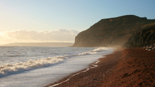 Beach waves cliff blue sky #2 free wallpaper - medium preview image