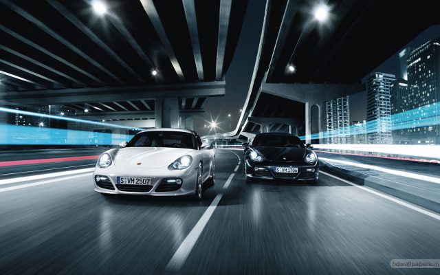 Night highway cars city lights free wallpaper - medium preview image