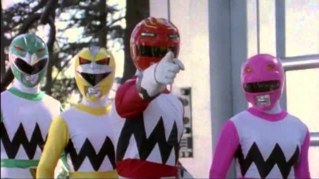 Costumed group power rangers building free wallpaper - medium preview image