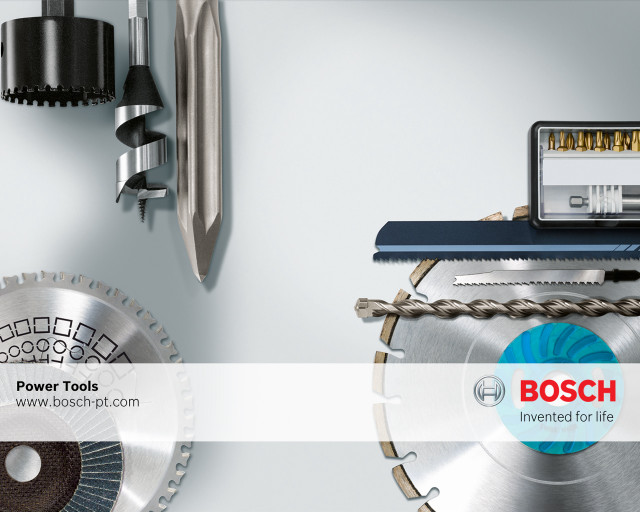 Clock tools bosch logo wall free wallpaper - medium preview image