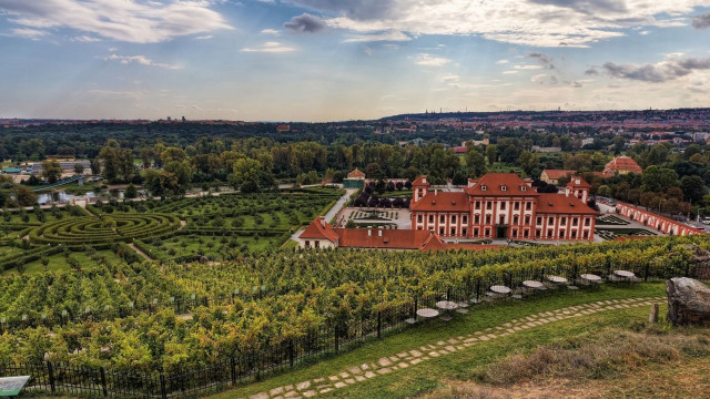Danube school tiltshift panorama mountain free wallpaper - medium preview image