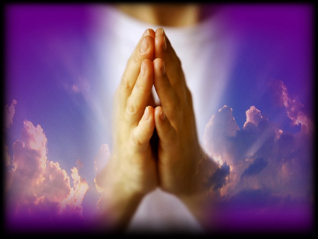 Person hands together purple sky free wallpaper - medium preview image