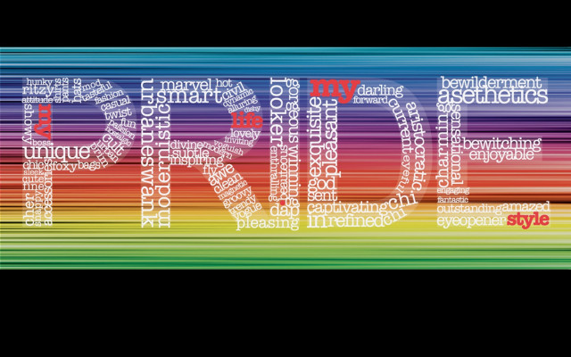Pride multilingual wordcloud rainbow digital free wallpaper - medium preview image