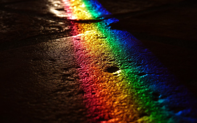 Rainbow street dark background person free wallpaper - medium preview image
