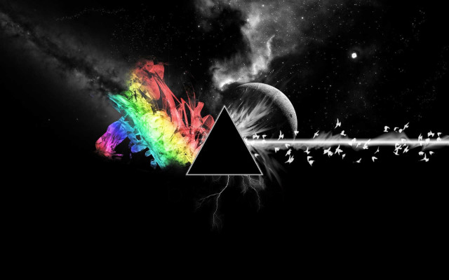 Dark side moon rainbow triangle #2 free wallpaper - medium preview image