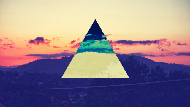 Triangle sunset sky mountain clouds free wallpaper - medium preview image