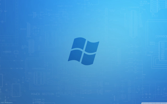 Blue background computer logo side free wallpaper - medium preview image