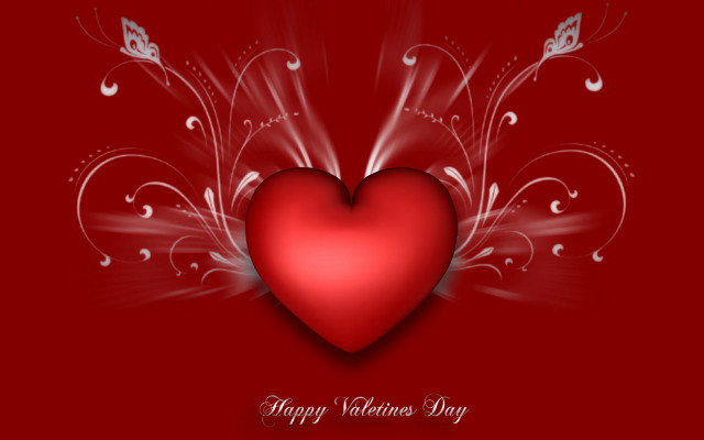 Red heart butterfly happy valentines free wallpaper - medium preview image